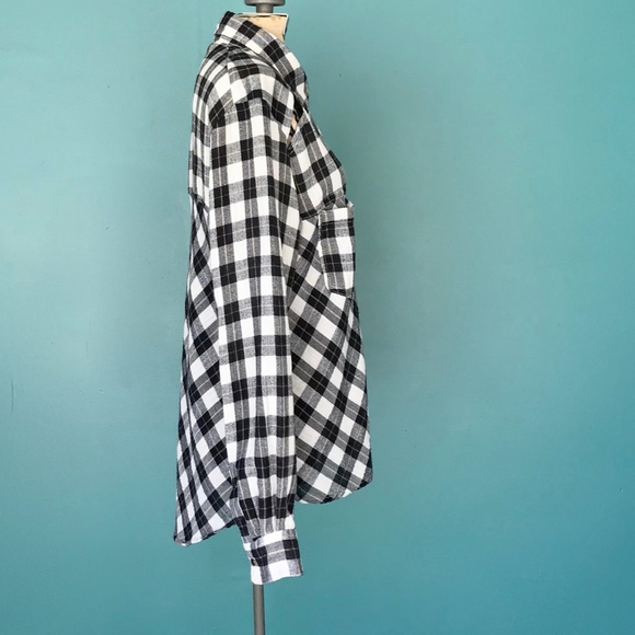 Free People Plaid Blouse Checkered Oversize Blouse - Picture 5 of 7